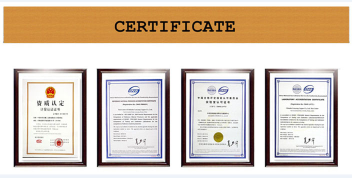 Олов'яна мідна смужка certificate